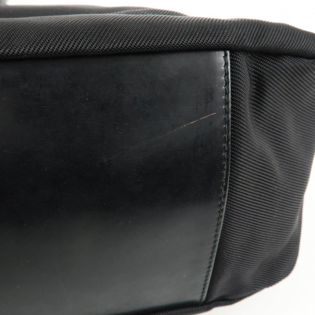 GUCCI Bamboo Nylon Leather 2WAY Bag Black 000・2404・0509
