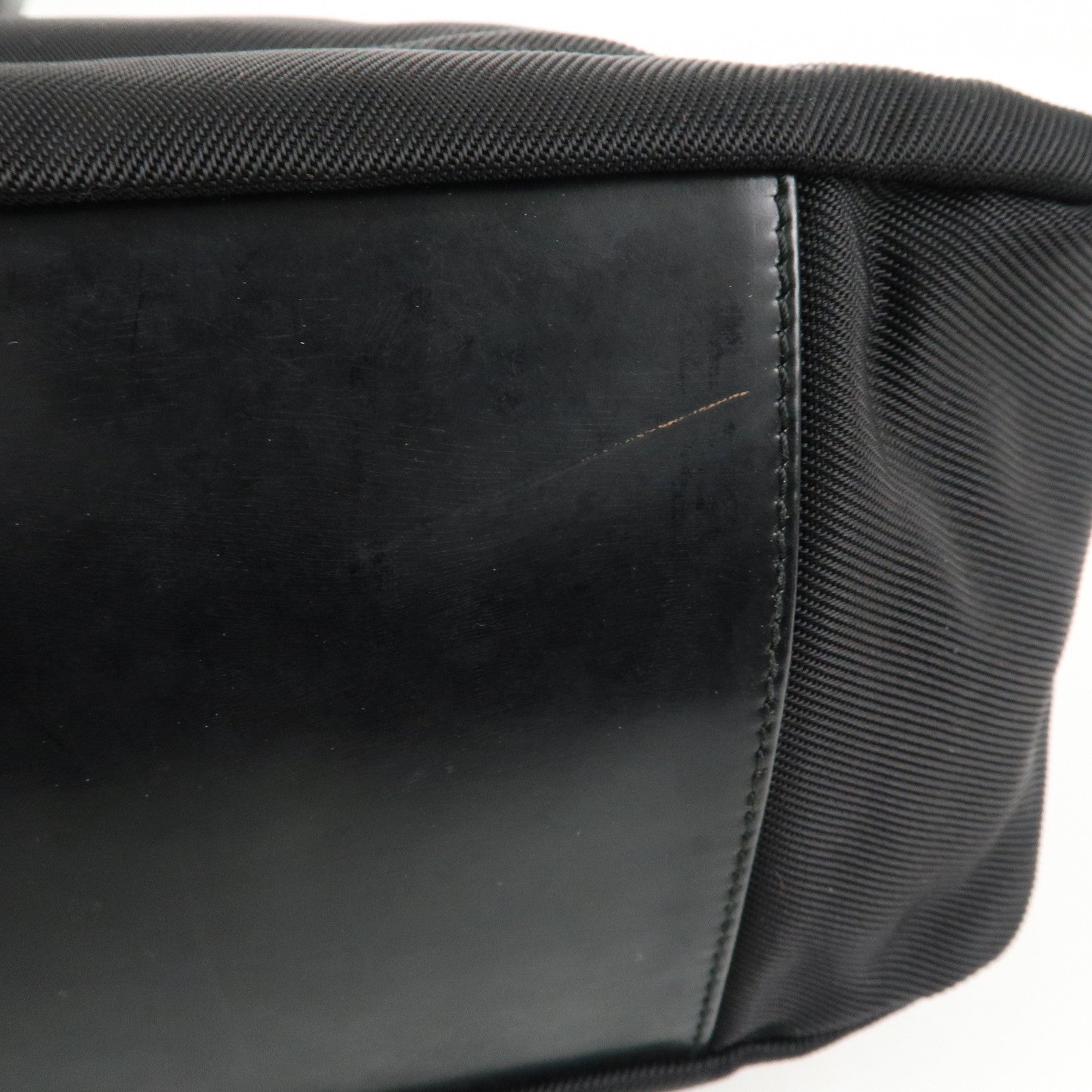GUCCI Bamboo Nylon Leather 2WAY Bag Black 000・2404・0509