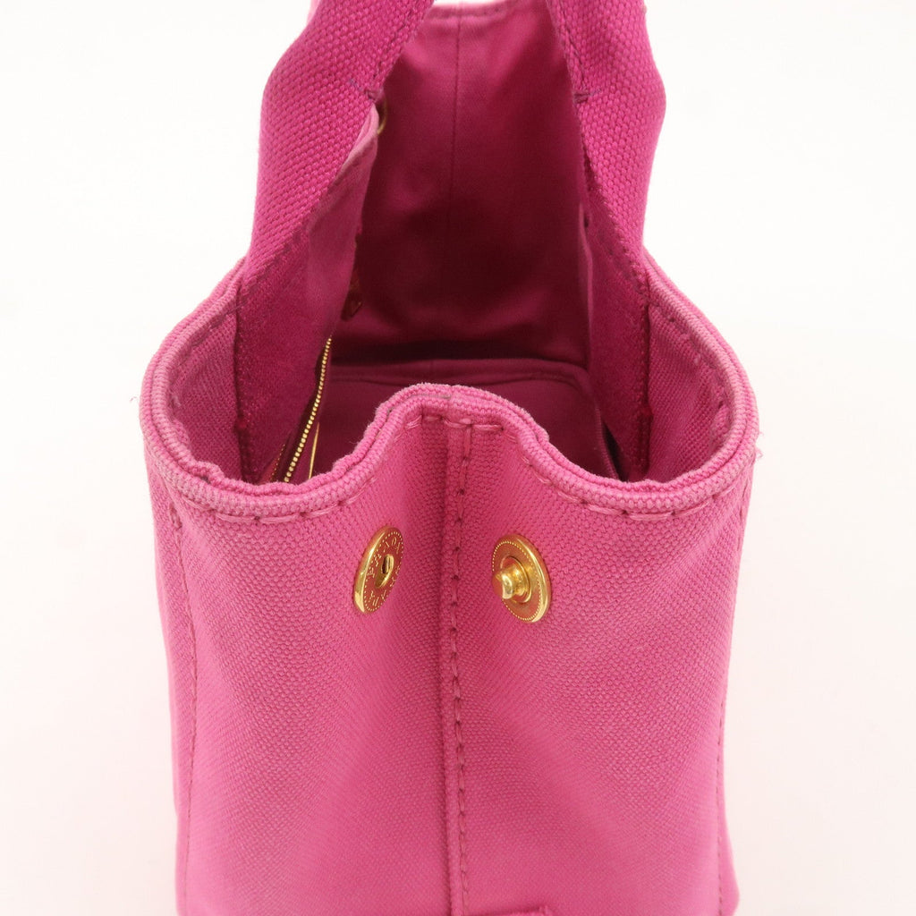 PRADA Logo Canapa Mini Canvas 2Way Shoulder Bag Pink B2439G
