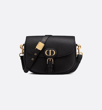 Small Dior Bobby Bag Black Grained Calfskin