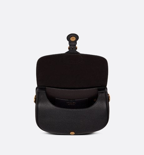 Small Dior Bobby Bag Black Grained Calfskin