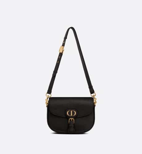 Medium Dior Bobby Bag Black Grained Calfskin