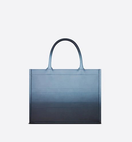 Small Dior Book Tote Indigo Blue Gradient Smooth Calfskin