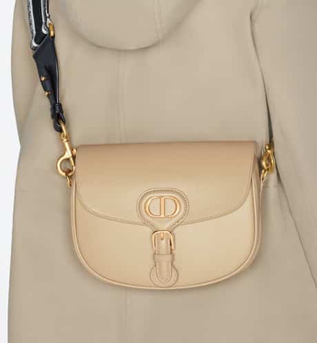 Medium Dior Bobby Bag Beige Box Calfskin