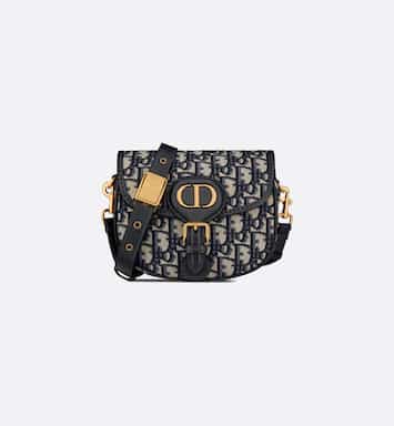 Medium Dior Bobby Bag Blue Oblique Jacquard