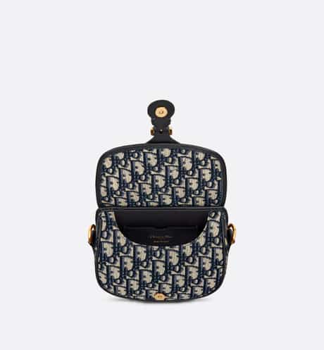 Small Diior Bobby Bag Blue Oblique Jacquard