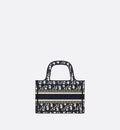 Mini Dior Book Tote Blue Oblique Embroidery
