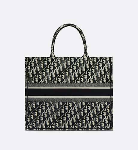 Dior Book Tote Blue Dior Oblique Embroidery