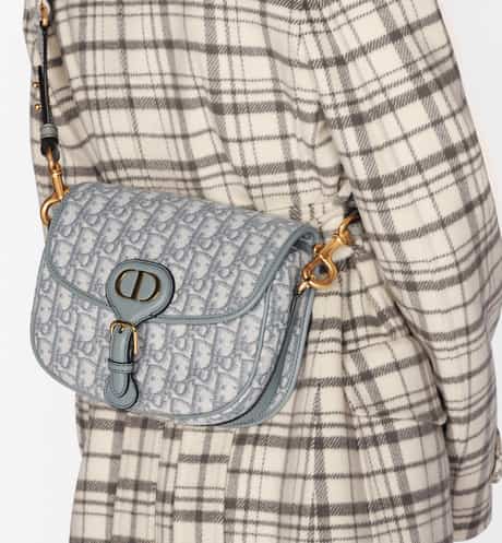 Medium Dior Bobby Bag Gray Oblique Jacquard