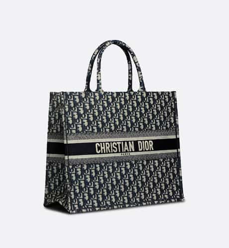 Dior Book Tote Blue Dior Oblique Embroidery