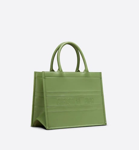 Small Dior Book Tote Willow Green Calfskin