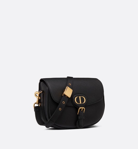 Small Dior Bobby Bag Black Grained Calfskin