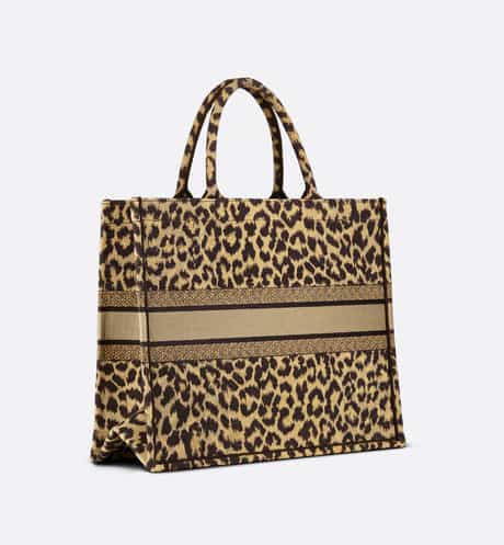 large Dior Book Tote Beige Multicolor Mizza Embroidery