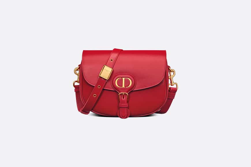 Medium Dior Bobby Bag Raspberry Box Calfskin