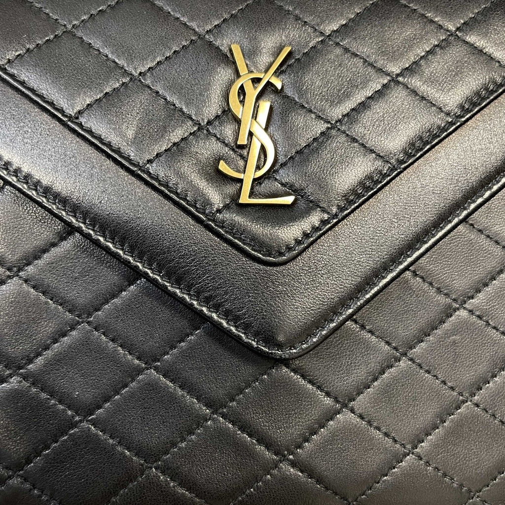 SAINT LAURENT - Gaby Mini Satchel in Black Quilted Lambskin Leather - Crossbody