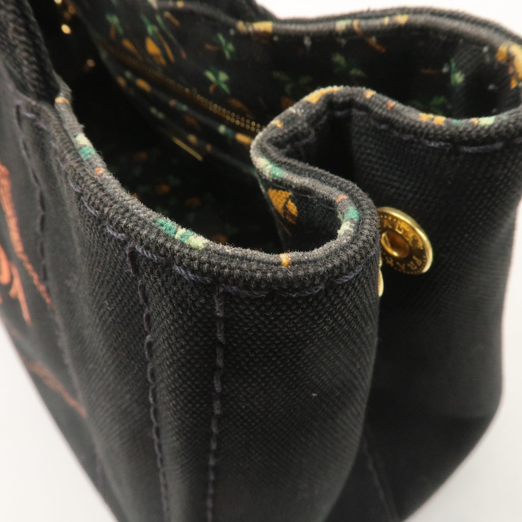 PRADA Canapa Mini Canvas 2Way Bag Black 1BG439