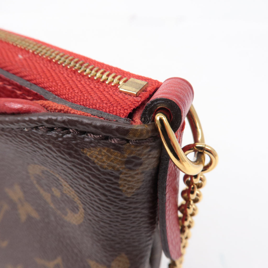 Louis Vuitton Monogram Pallas Clutch 2Way Bag Cerise M41638