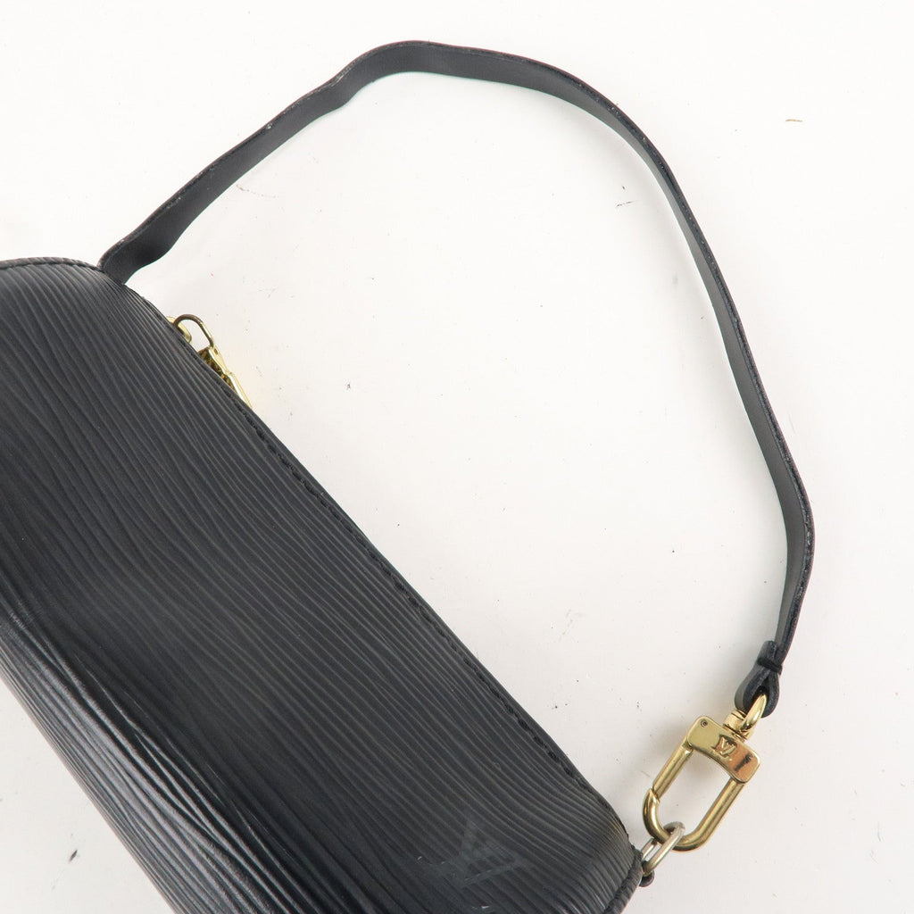 Louis Vuitton Epi Set of 2 Pouch For Soufflot Hand Bag Black Red