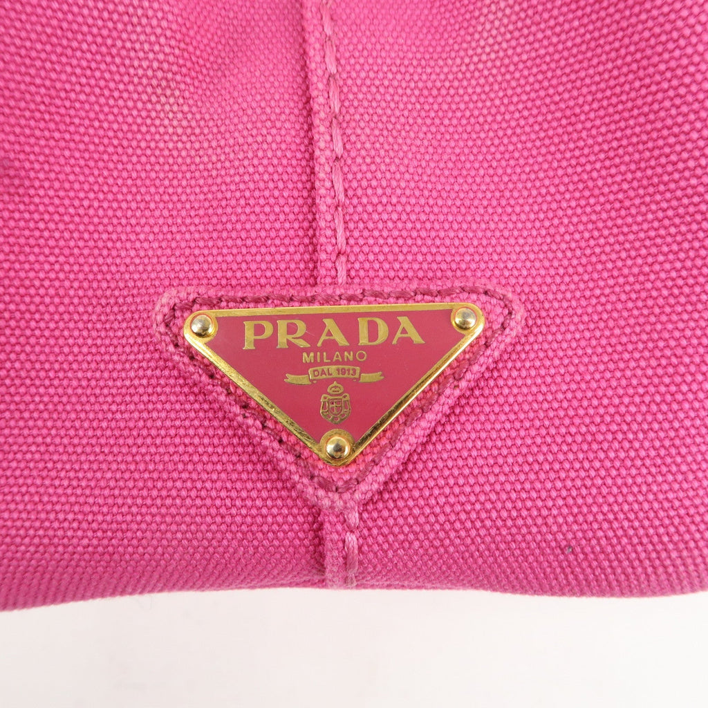 PRADA Canapa Mini Canvas Tote Bag Hand Bag Pink BN2439