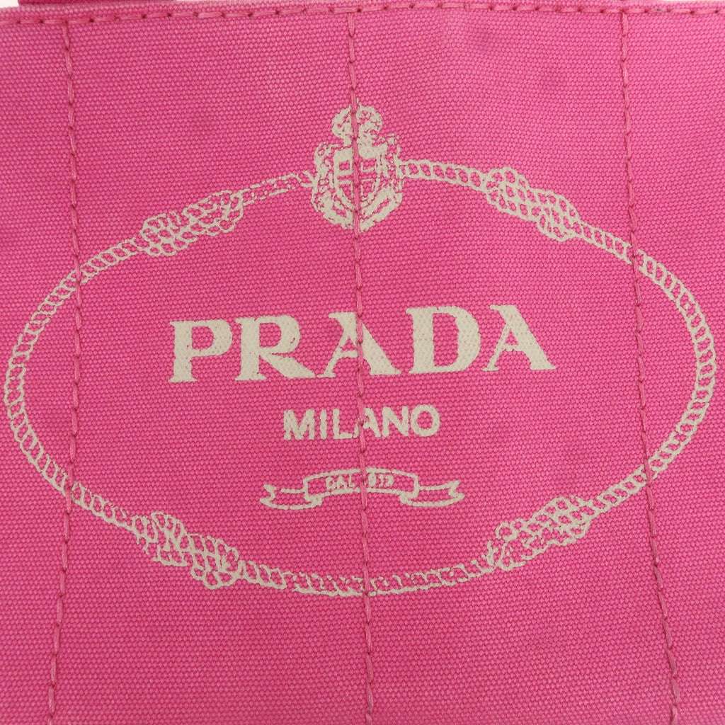 PRADA Logo Canapa Mini Canvas 2Way Shoulder Bag Pink B2439G
