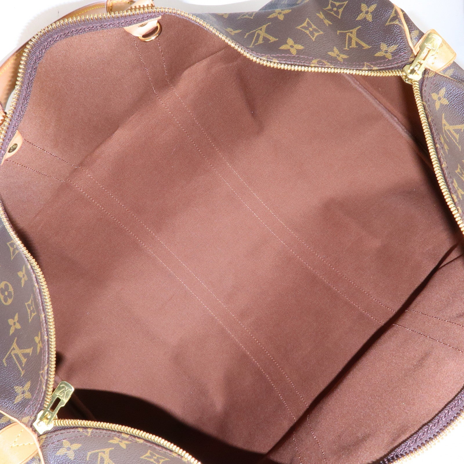 AuthenticLouis Vuitton Monogram Keep All 55 Boston Bag Brown M41424
