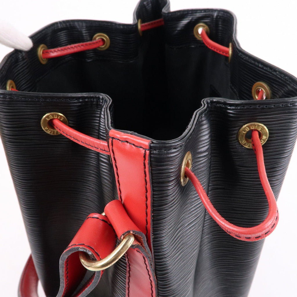Louis Vuitton Epi Noe Shoulder Bag Noir Castilian Red M44017
