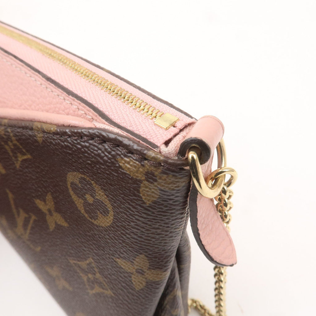Louis Vuitton Monogram Pallas Clutch 2Way Shoulder Bag Pink M44037