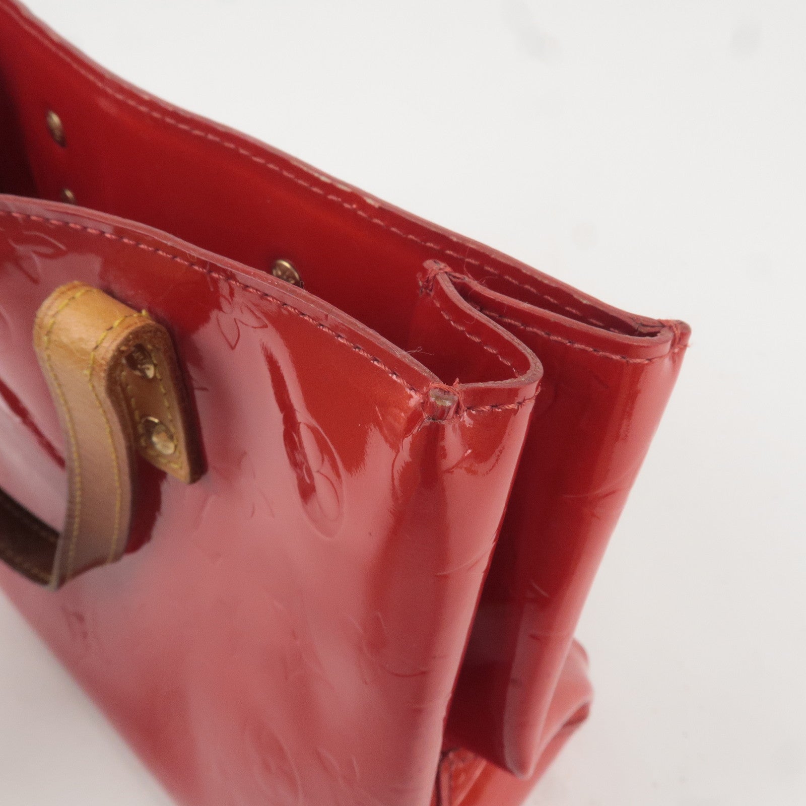 Louis Vuitton Monogram Vernis Lead PM Hand Bag Rouge M91088