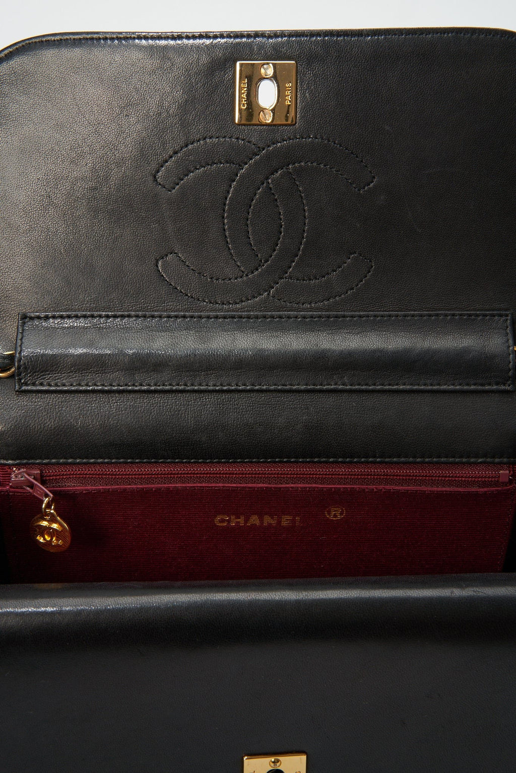 Chanel Black Quilted Lambskin Vintage Flap Bag