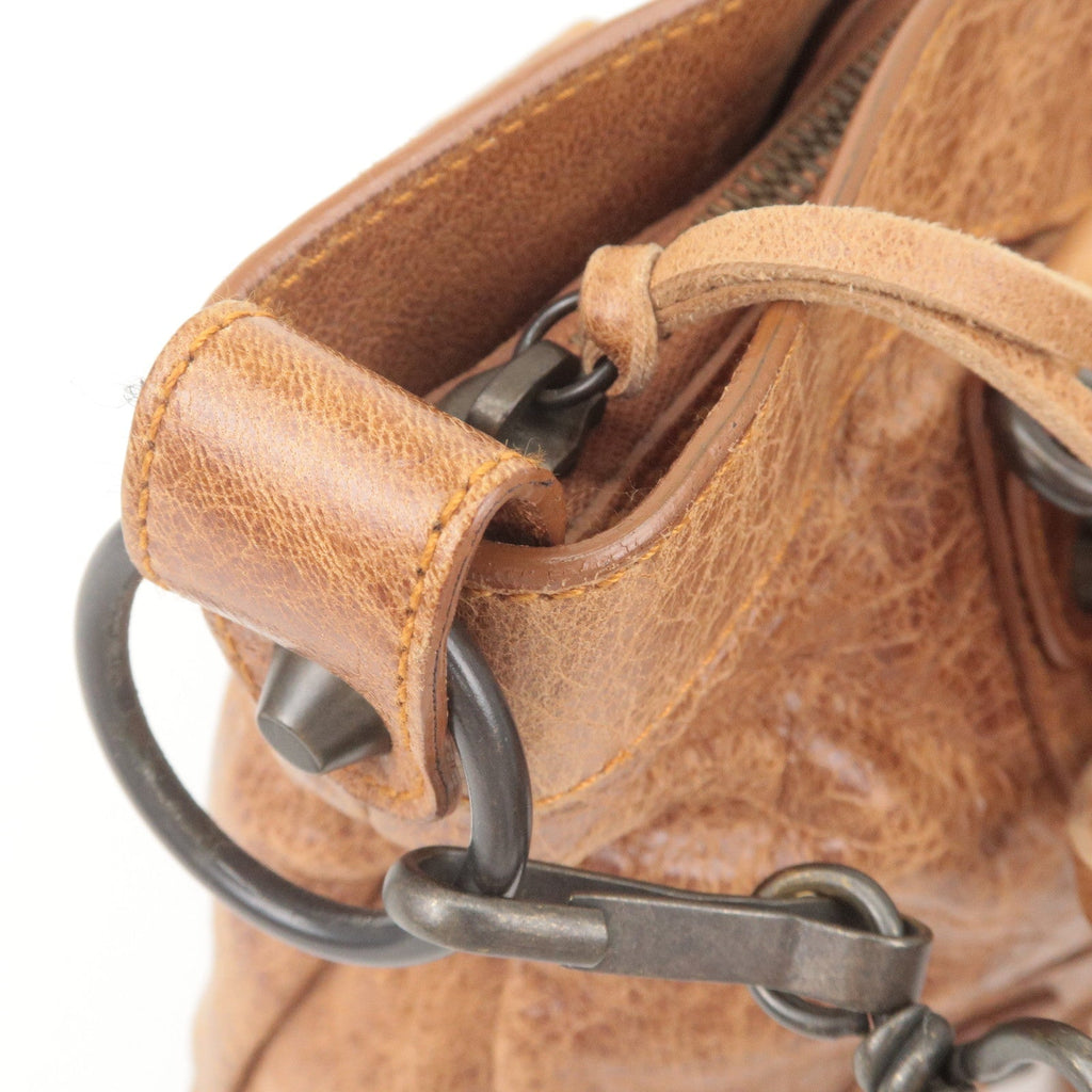 BALENCIAGA The First Leather 2Way Bag Hand Bag Brown 103208