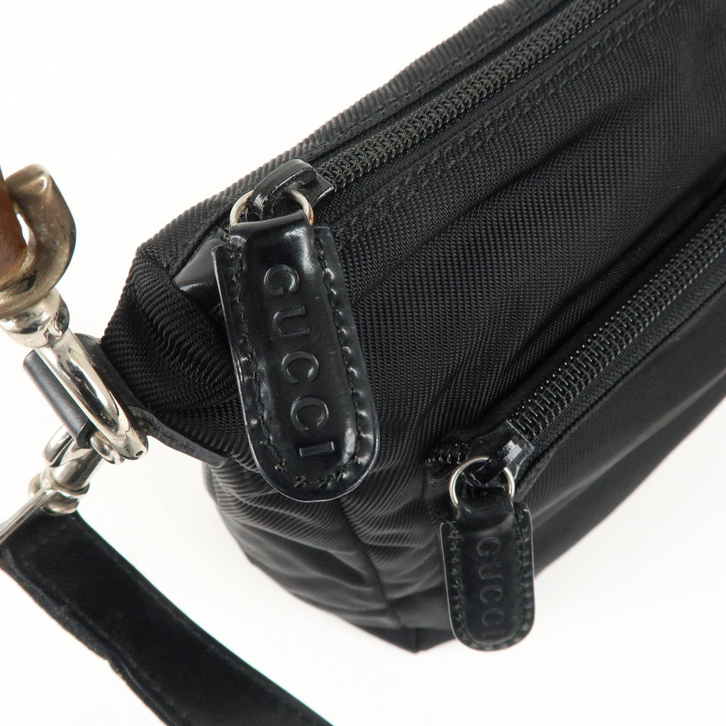 GUCCI Bamboo Nylon Leather 2WAY Bag Black 000・2404・0509
