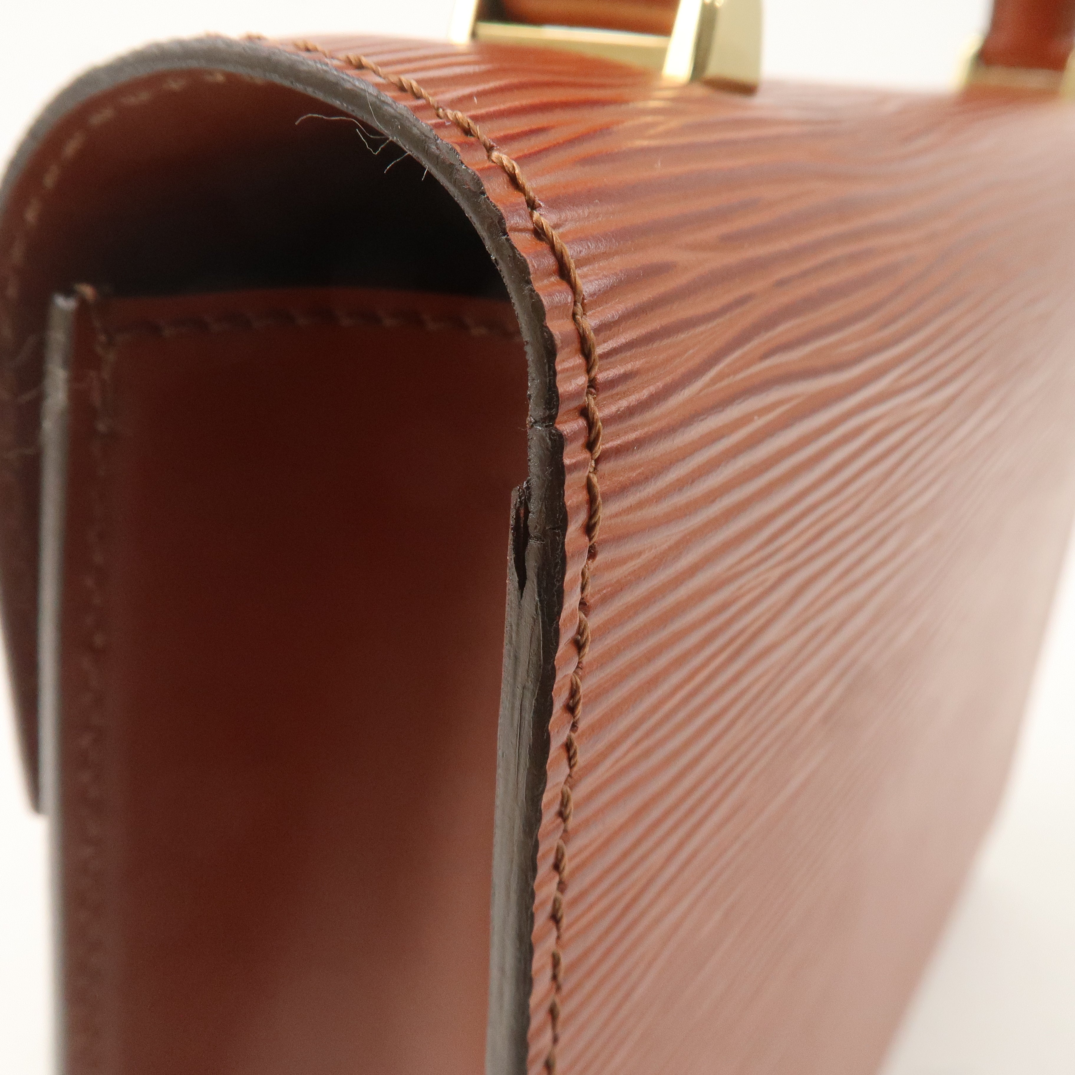 Louis Vuitton Epi Malselv Hand Bag Kenya Brown M52373