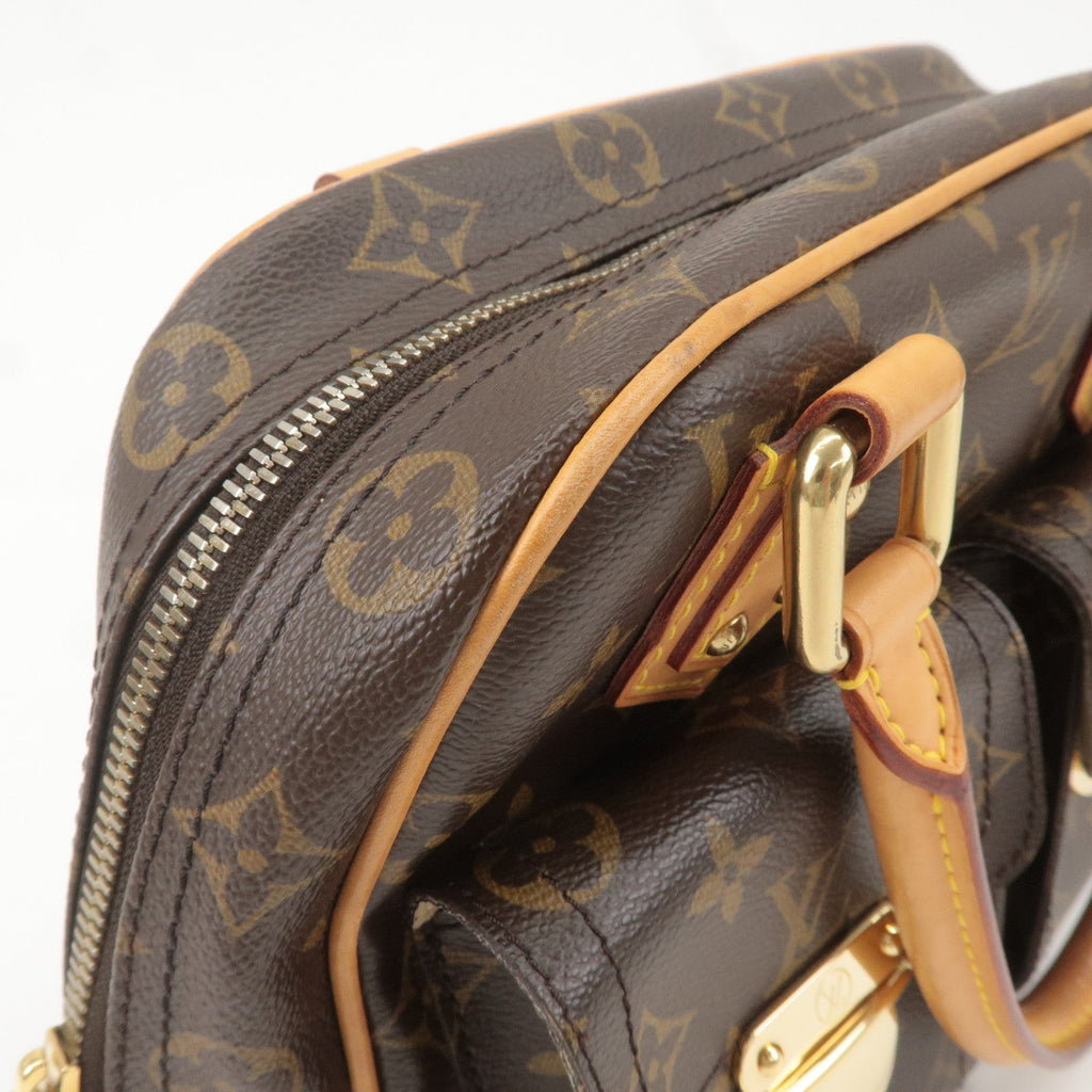 Louis Vuitton Monogram Manhattan PM Hand Bag Brown M40026