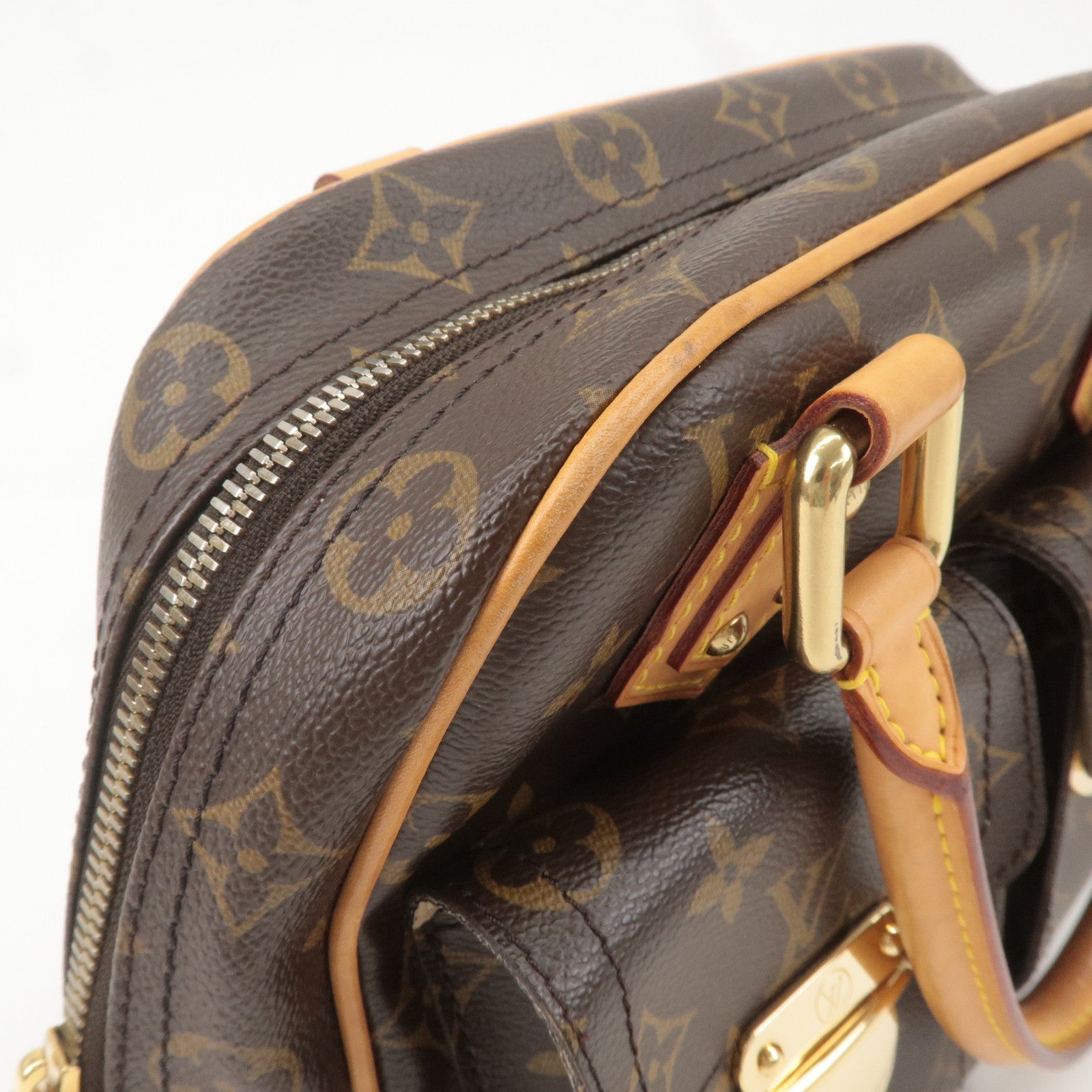 Louis Vuitton Monogram Manhattan PM Hand Bag Brown M40026