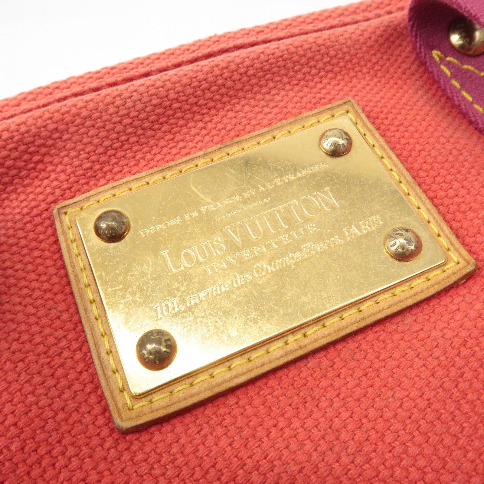 Louis Vuitton Antigua Cabas MM Tote Bag Hand Bag Rouge M40034