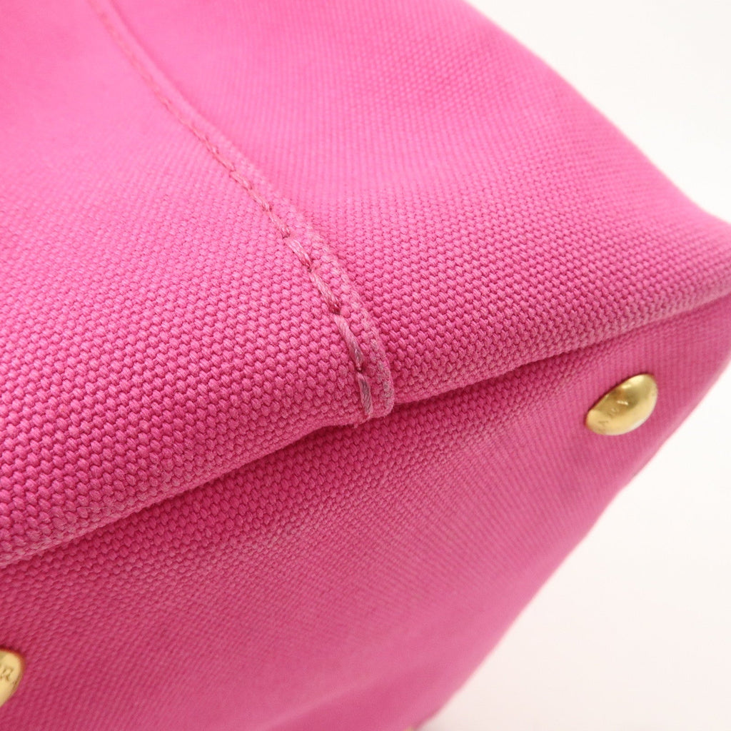 PRADA Logo Canapa Mini Canvas 2Way Shoulder Bag Pink B2439G