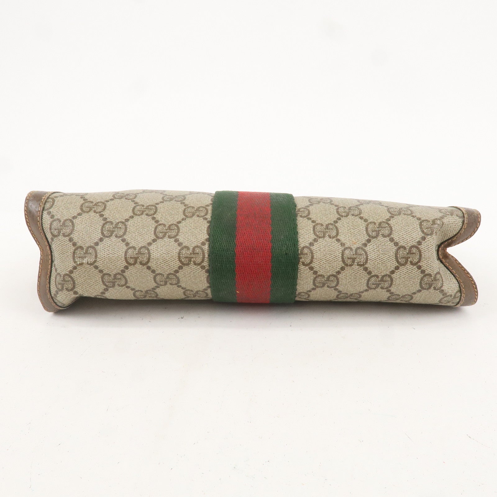 GUCCI Set of 2 Old Gucci GG Plus Leather Clutch Bag Beige Brown