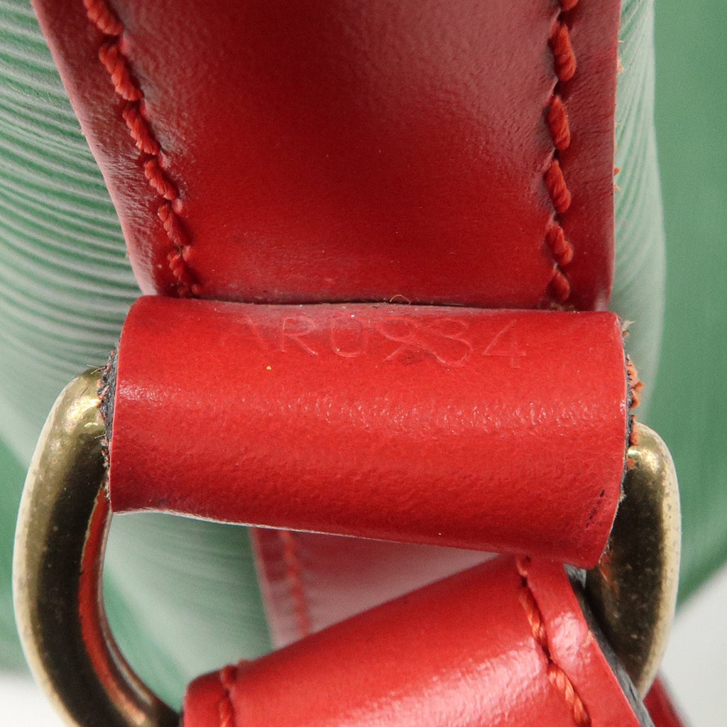Louis Vuitton Epi Petit Noe Shoulder Bag Bi ColorGreen Red M44147