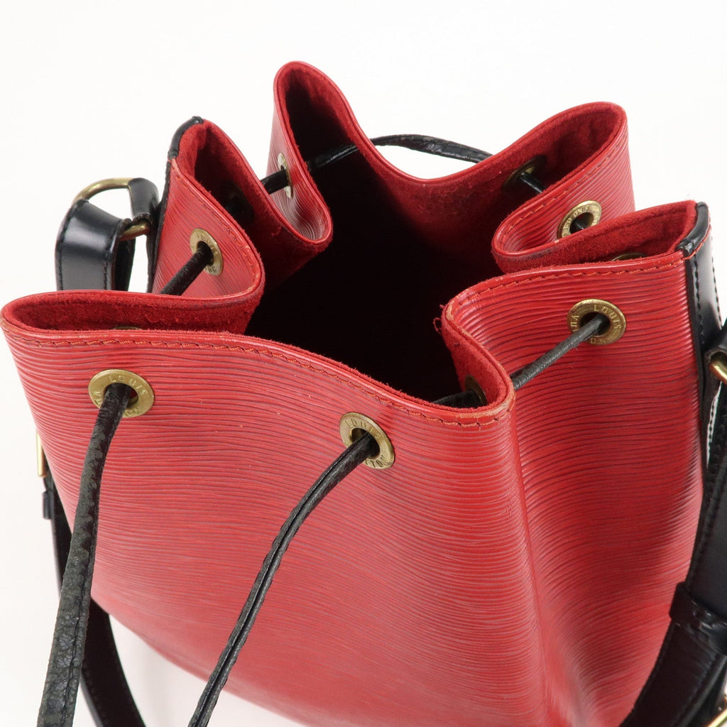 Louis Vuitton Epi Petit Noe Shoulder Bag Noir Castilian Red M44172