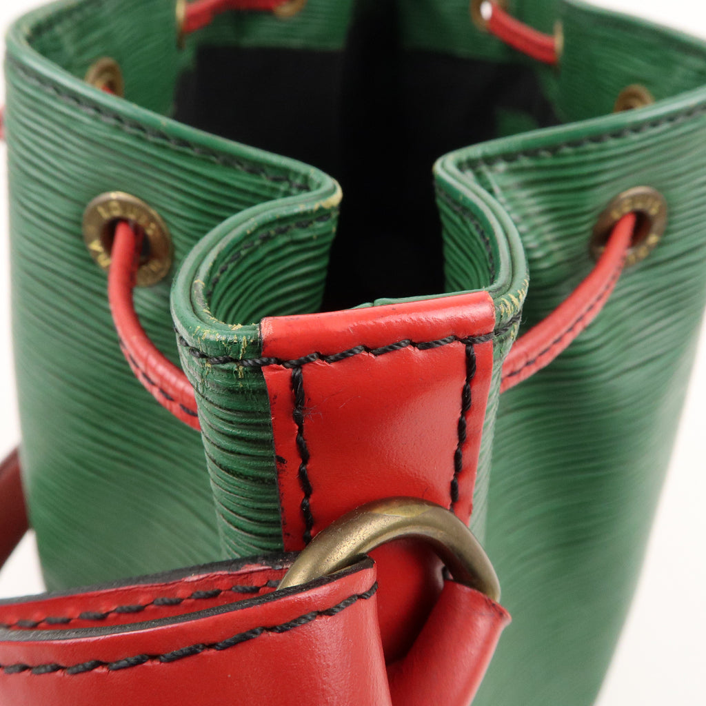 Louis Vuitton Epi Petit Noe Shoulder Bag Green Red M44147