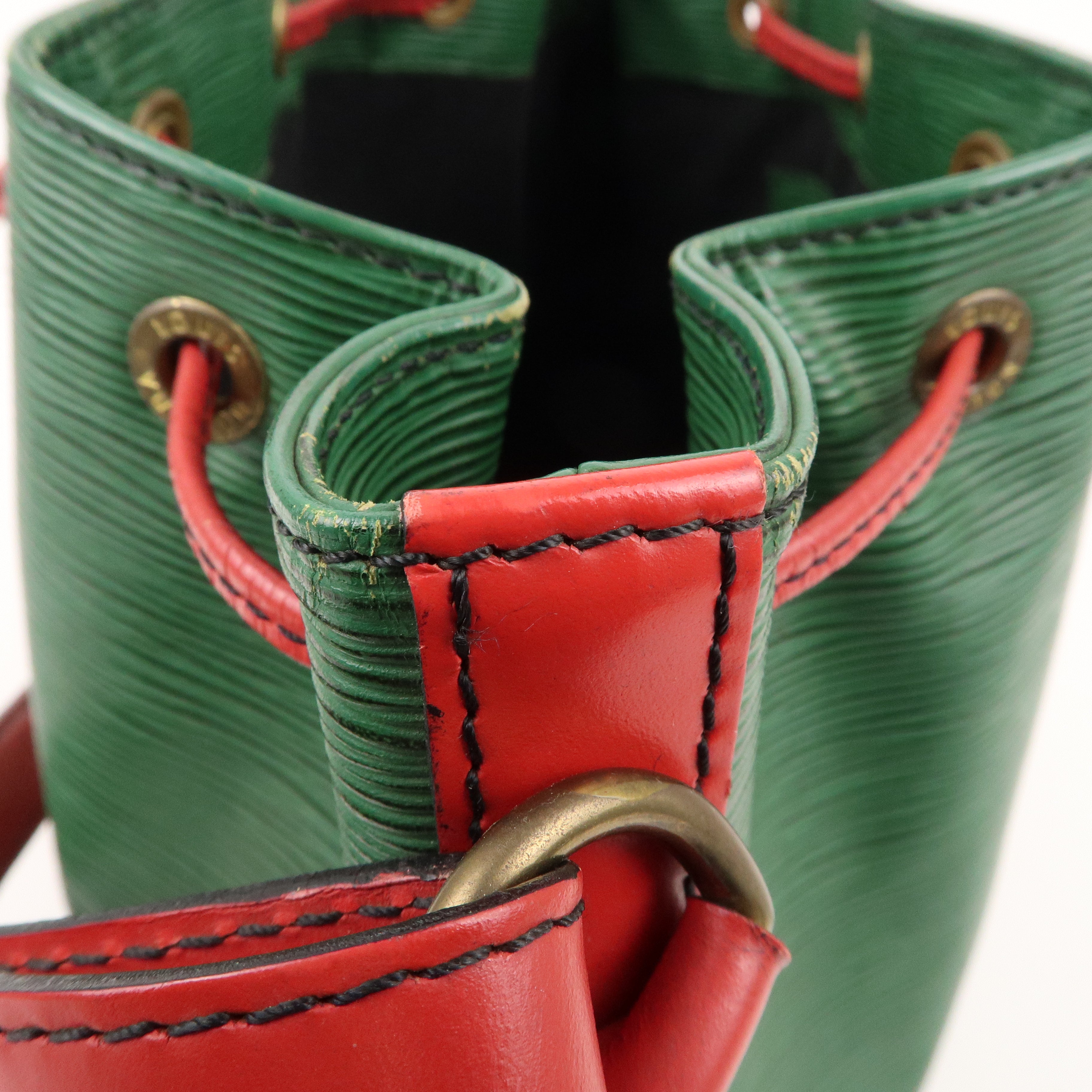 Louis Vuitton Epi Petit Noe Shoulder Bag Green Red M44147