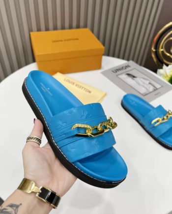 louis vuitton Sunset Flat Comfort Mule Blue For Women LV