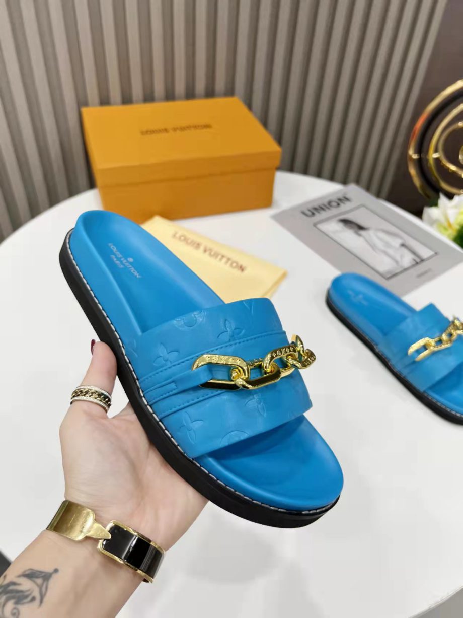 louis vuitton Sunset Flat Comfort Mule Blue For Women LV