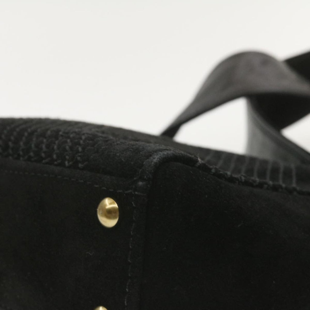 CHANEL Turn Lock Shoulder Bag Suede Black CC  18959