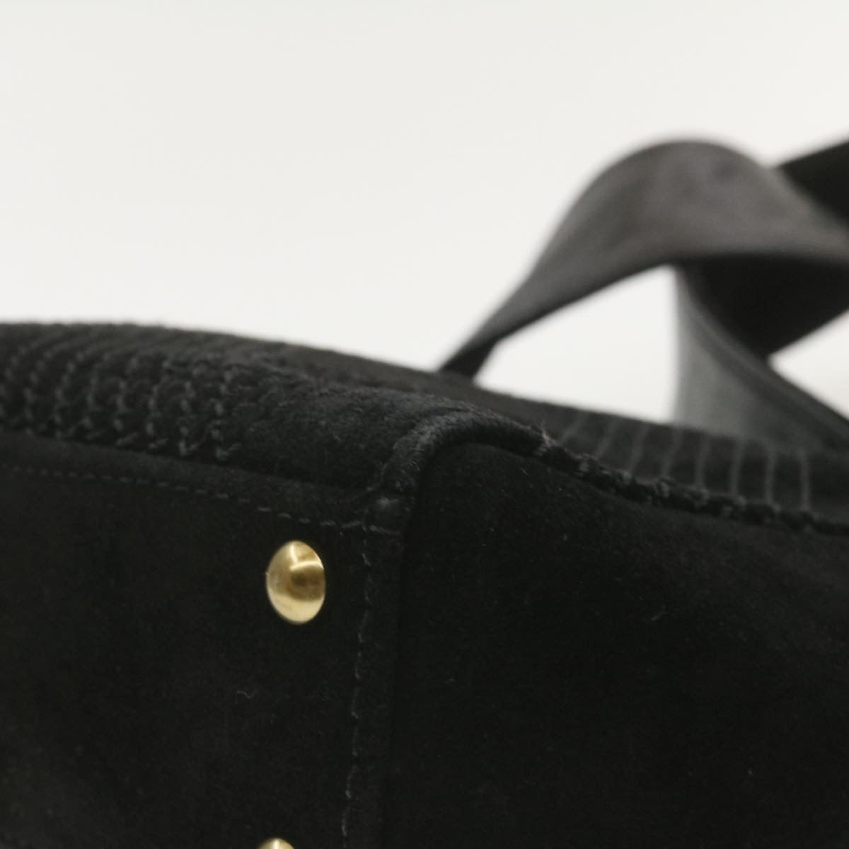 CHANEL Turn Lock Shoulder Bag Suede Black CC  18959