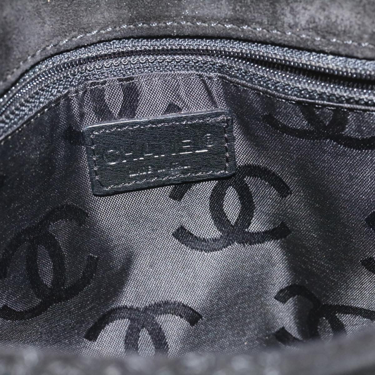 CHANEL Turn Lock Shoulder Bag Suede Black CC  18959