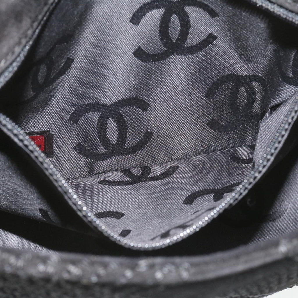 CHANEL Turn Lock Shoulder Bag Suede Black CC  18959