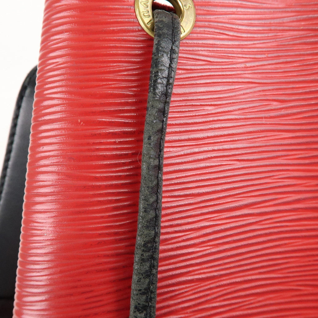 Louis Vuitton Epi Petit Noe Shoulder Bag Noir Castilian Red M44172