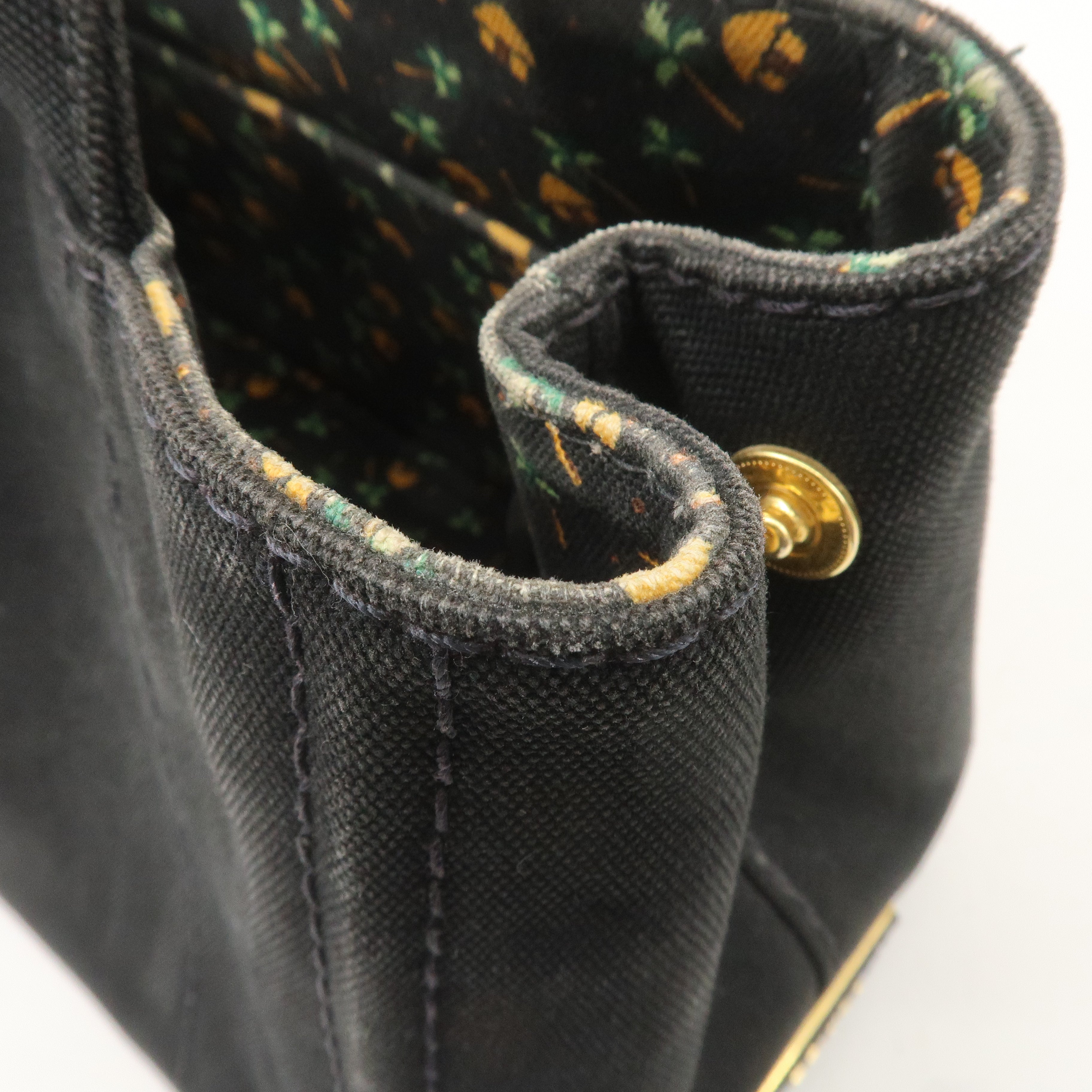 PRADA Canapa Mini Canvas 2Way Bag Black 1BG439