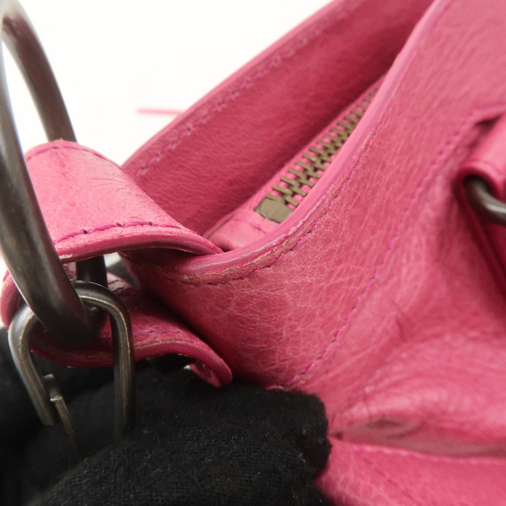 BALENCIAGA The First Leather 2Way Bag Hand Bag Pink 103208
